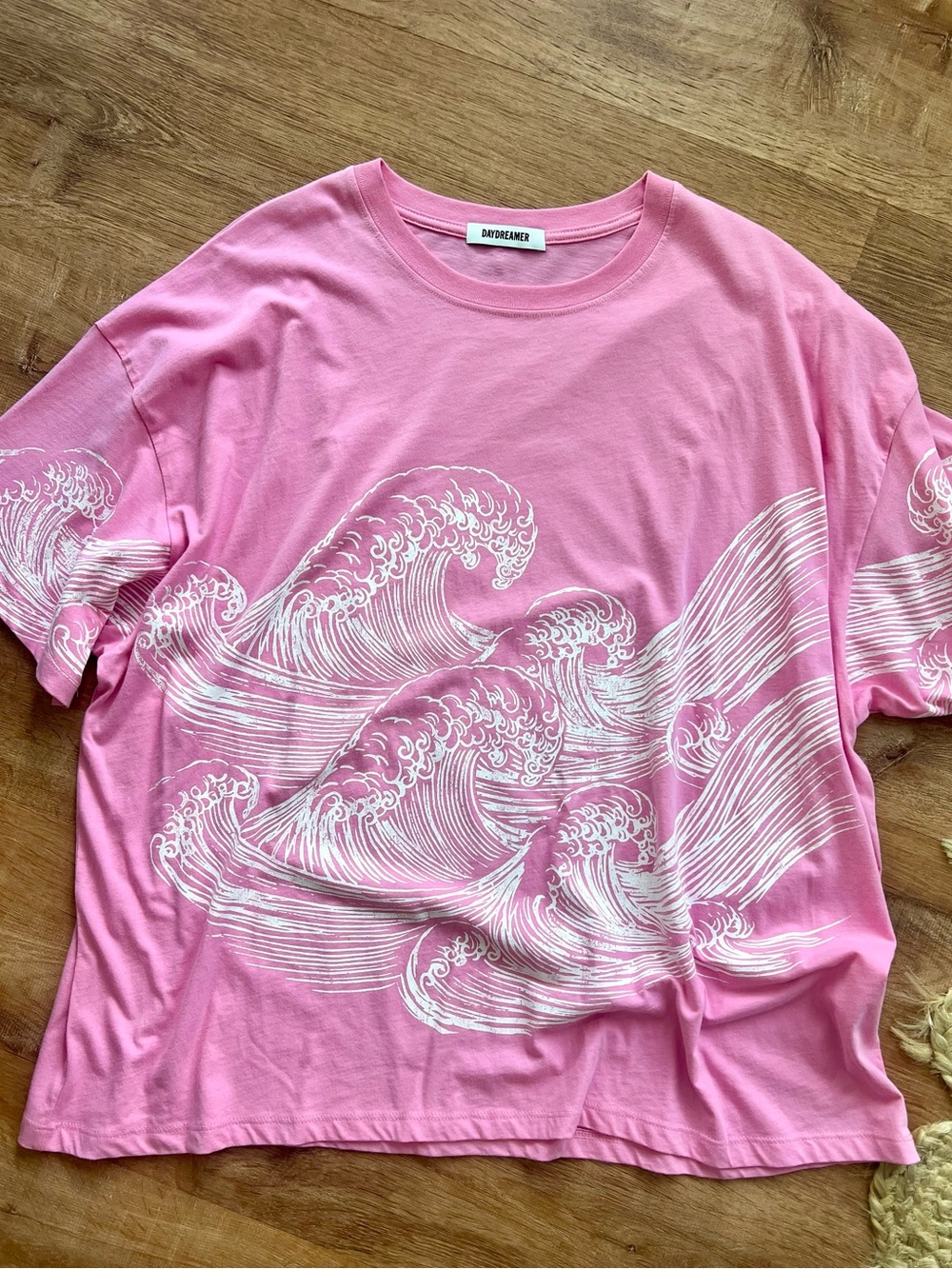 Daydreamer Exploded Waves Tee RT $92 O/S Pink